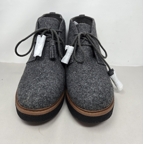 Dr. Scholl's Womens Ankle Wedge Booties Sz 8M Aurora Wool Blend Lace Up Tassles - Picture 2 of 14